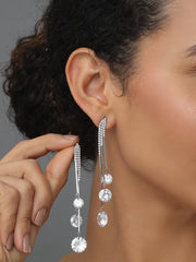 Contemporary Silver Drop Earring