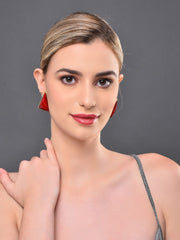  Retro Style Red Triangle Earring