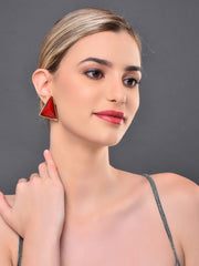  Retro Style Red Triangle Earring