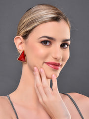  Retro Style Red Triangle Earring