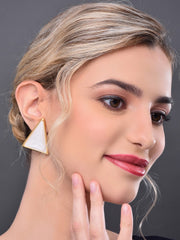 Enamel White Triangle Earring