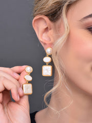 Geometric Pearl Earrings