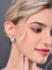 Pearl Stud Earring Silver