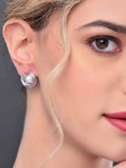 Pearl Stud Earring Silver