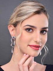 Irregular Glossy Trendy Dangle Earring in Silver