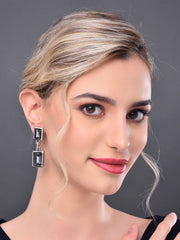 Classic Square Crystal Big Drop Earring