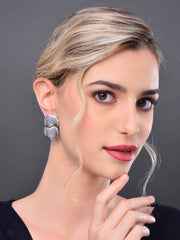 Silver Drop Earrings with Rhodium Plating