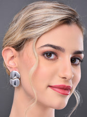 Silver Drop Earrings with Rhodium Plating