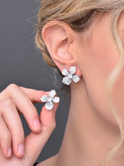 Crystal Flower Earring champaign