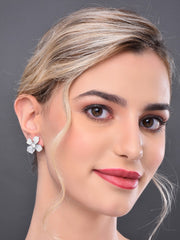 Crystal Flower Earring champaign