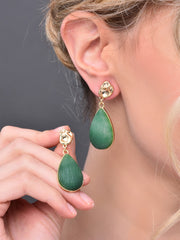 Green Resin drop earrings