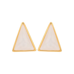 Enamel White Triangle Earring