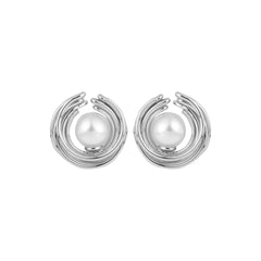 Pearl Stud Earring Silver