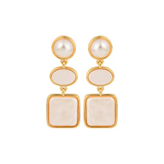 Geometric Pearl Earrings