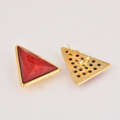  Retro Style Red Triangle Earring