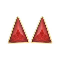  Retro Style Red Triangle Earring