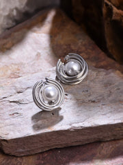 Pearl Stud Earring Silver