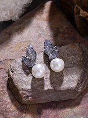 Crystal Leaf Earring Blue