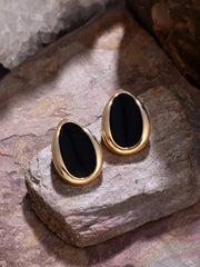 Black enamel Stud Earring