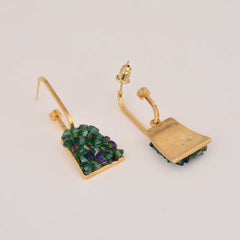 Green Crystal Drop Earring