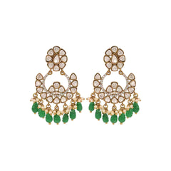 Emerald Green Kundan Earrings