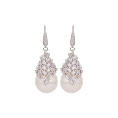 Pearl Drop Earring with AD Stone