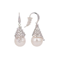 Pearl Drop Earring with AD Stone