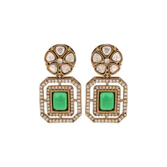 Emerald Kundan Drop Earring