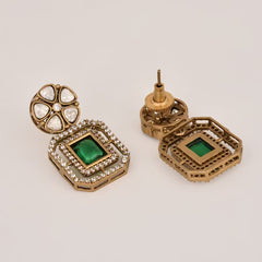 Emerald Kundan Drop Earring