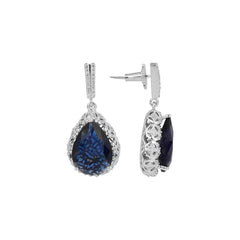 Sapphire Blue Tear Drop Earring