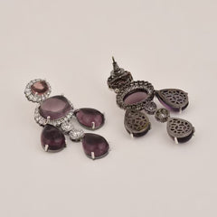 Glisterious Purple Dangler Earrings