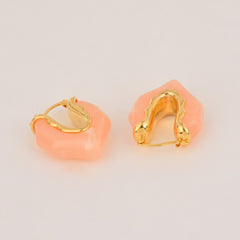 Curved Peach Hoop Earring