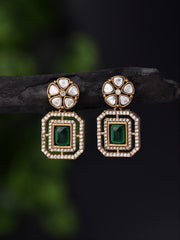 Emerald Kundan Drop Earring