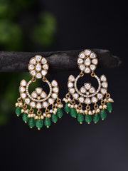 Emerald Green Kundan Earrings