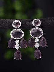 Glisterious Purple Dangler Earrings