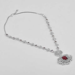 Blazing Ruby Red Diamond Necklace Set