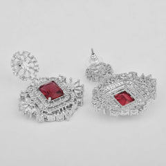 Blazing Ruby Red Diamond Necklace Set