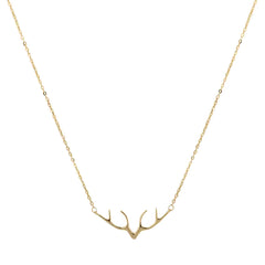 Gold Reindeer Pendant Necklace