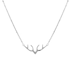 Silver  Reindeer Pendant Necklace