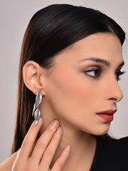 Silver Asymmetrical  Earring