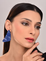 Enamel Blue Triangle Shape Earring