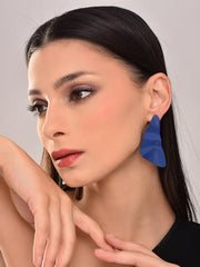 Enamel Blue Triangle Shape Earring