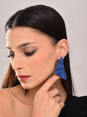 Enamel Blue Triangle Shape Earring