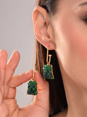 Green Crystal Drop Earring