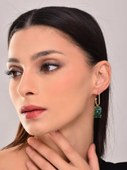 Green Crystal Drop Earring