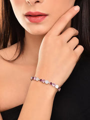 Purple & Pink Stone Adjustable Bracelet