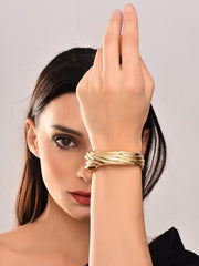 Waved Gold Bangle