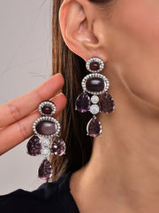 Glisterious Purple Dangler Earrings