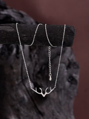 Silver  Reindeer Pendant Necklace