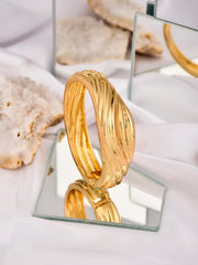 Waved Gold Bangle